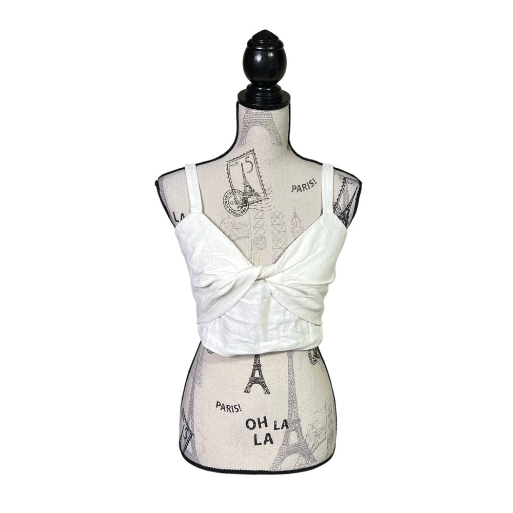 Dynamite M Linen Bland Minimalist Cropped Tank‎